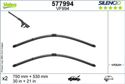 Wiper blade Silencio VAL577994 jointless 750/530mm (2 pcs) front with spoiler