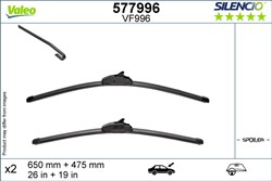 Wiper blade Silencio VAL577996 jointless 650/475mm (2 pcs) front with spoiler