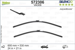Wiper blade AquaBlade VAL572306 jointless 600/530mm (2 pcs) front with spoiler