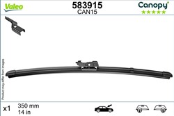 Wiper blade Canopy VAL583915 flat 350mm (1 pcs) front with spoiler_2