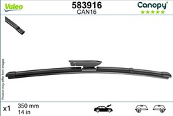 Wiper blade Canopy VAL583916 flat 350mm (1 pcs) front with spoiler_2