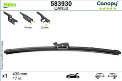 Wiper blade Canopy VAL583930 jointless 430mm (1 pcs) front with spoiler_2