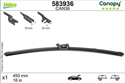 Wiper blade Canopy VAL583936 flat 450mm (1 pcs) front with spoiler_2