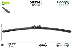 Wiper blade Canopy VAL583945 flat 475mm (1 pcs) front with spoiler_2