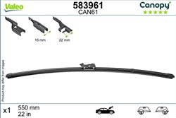 Wiper blade Canopy VAL583961 flat 550mm (1 pcs) front with spoiler_2