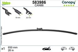 Wiper blades Canopy VAL583986 jointless 650mm (1 pcs) front with spoiler_2