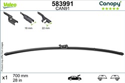 Wiper blade Canopy VAL583991 flat 700mm (1 pcs) front with spoiler_2