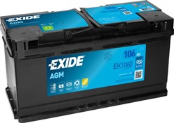 Akumulators EXIDE AGM; START&STOP AGM EK1060 12V 106Ah 950A (392x175x190)_3