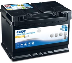 Barošanas akumulatoru baterija EXIDE AGM; EQUIPMENT; MARINE/RV EQ600 12V 70Ah 760A (353x175x190)_3