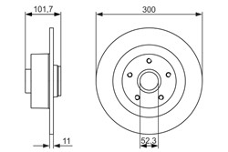 Bremžu disks ar gultni BOSCH 0 986 479 573 (pārdošanas vienība - 1 gab.)_2