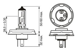 Žarulja R2 pomoćna Pure Light (kutija, 1 kom., 12V, 45/40W, tip gedore P45T_7