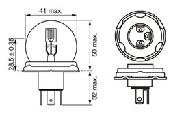 Žarulja R2 pomoćna Pure Light (kutija, 1 kom., 12V, 45/40W, tip gedore P45T_6