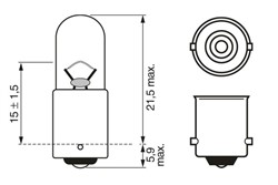 Light bulb T4W (10 pcs) Trucklight 24V 4W_6