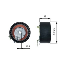 Timing belt tension roll/pulley GATES GATT43236