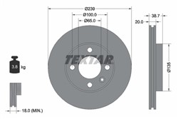 Bremžu diski TEXTAR 92012103