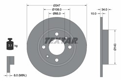 Bremžu disks TEXTAR 92029803 (pārdošanas vienība - 1 gab.)
