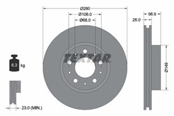 Bremžu disks TEXTAR 92055400 (pārdošanas vienība - 1 gab.)