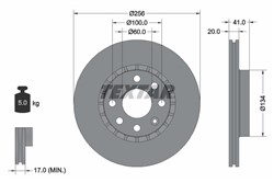 Bremžu disks TEXTAR 92056503 (pārdošanas vienība - 1 gab.)