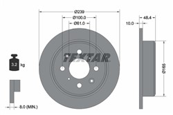 Bremžu disks TEXTAR 92060800 (pārdošanas vienība - 1 gab.)