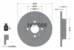 Stabdžių diskas TEXTAR 92061103