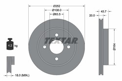 Bremžu diski TEXTAR 92063603