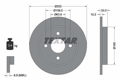 Bremžu disks TEXTAR 92088403 (pārdošanas vienība - 1 gab.)_2
