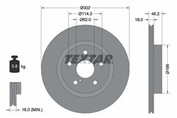 Bremžu disks TEXTAR 92093500 (pārdošanas vienība - 1 gab.)