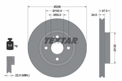 Bremžu disks TEXTAR 92103100 (pārdošanas vienība - 1 gab.)