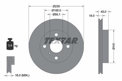 Bremžu diski TEXTAR 92103603