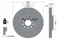 Bremžu disks TEXTAR 92106705 (pārdošanas vienība - 1 gab.)