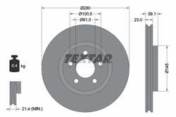 Bremžu disks TEXTAR 92108505 (pārdošanas vienība - 1 gab.)