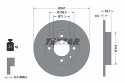 Bremžu disks TEXTAR 92111703 (pārdošanas vienība - 1 gab.)_0