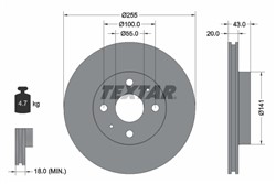 Bremžu disks TEXTAR 92115603 (pārdošanas vienība - 1 gab.)