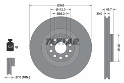 Bremžu disks TEXTAR 92120603 (pārdošanas vienība - 1 gab.)