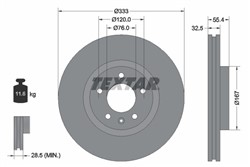 Bremžu disks TEXTAR 92121305 (pārdošanas vienība - 1 gab.)