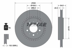 Bremžu disks TEXTAR 92126803 (pārdošanas vienība - 1 gab.)