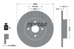 Bremžu disks TEXTAR 92130200 (pārdošanas vienība - 1 gab.)