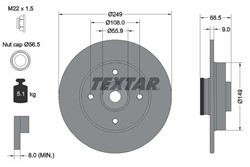 Stabdžių diskas su guoliu TEXTAR 92133303