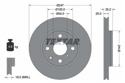 Bremžu disks TEXTAR 92141903 (pārdošanas vienība - 1 gab.)