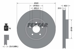 Bremžu disks TEXTAR 92149105 (pārdošanas vienība - 1 gab.)