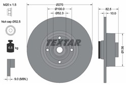 Bremžu disks ar gultni TEXTAR 92154503