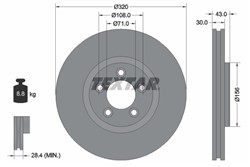 Bremžu disks TEXTAR 92158703 (pārdošanas vienība - 1 gab.)