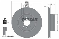 Stabdžių diskas TEXTAR 92161205