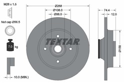 Stabdžių diskas su guoliu TEXTAR 92168703