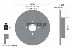 Bremžu disks TEXTAR 92181203 (pārdošanas vienība - 1 gab.)