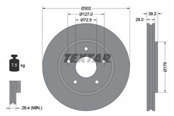 Bremžu diski TEXTAR 92181503