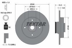 Bremžu disks ar gultni TEXTAR 92194103