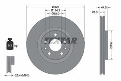 Bremžu disks TEXTAR 92195403 (pārdošanas vienība - 1 gab.)