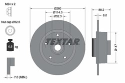 Bremžu disks ar gultni TEXTAR 92195903