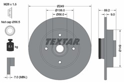 Stabdžių diskas su guoliu TEXTAR 92202103